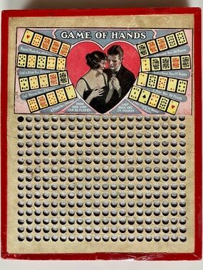 VERY RARE EARLY Vintage Antique 20s Flapprt Punchboard “Game of Hands” 5 x 6